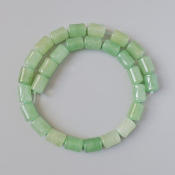 Jade Beads natural stone cylinder, diameter 10×14mm ±, length 38cm ± on thread