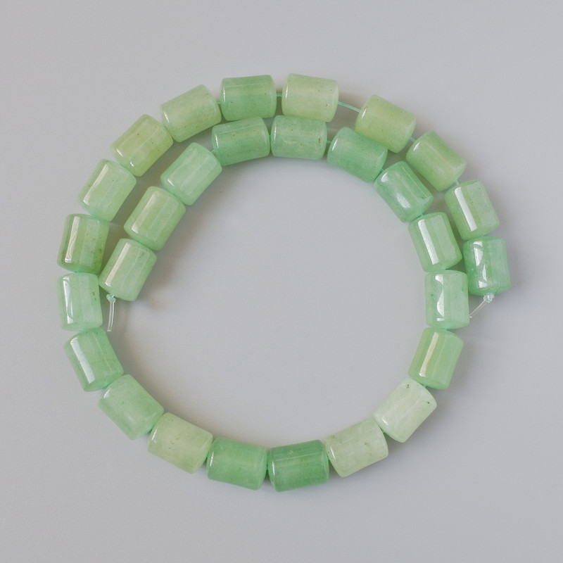 Jade Beads natural stone cylinder, diameter 10×14mm ±, length 38cm ± on thread