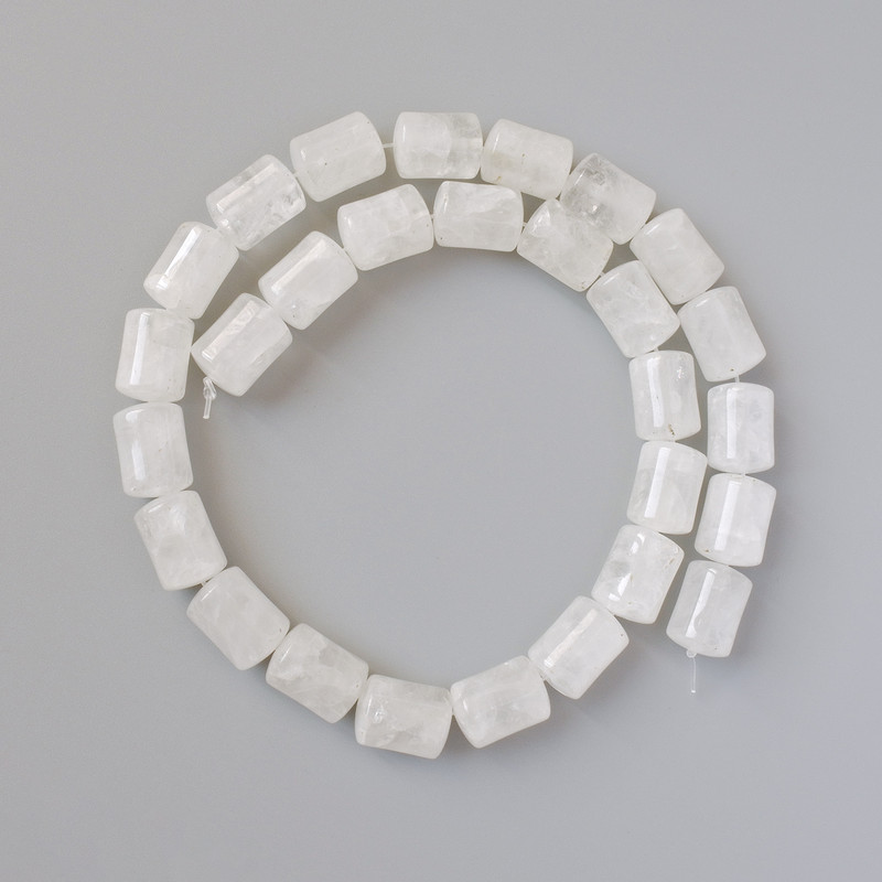 Beads Mountain Crystal natural stone cylindrical, diameter 10×14mm + -, length 38cm + - on fishing line