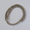 Pyrite Beads Natural Stone Smooth Sphere, diameter 6.5mm + -, length 39cm + - on thread