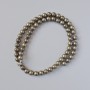 Pyrite Beads Natural Stone Smooth Sphere, diameter 6.5mm + -, length 39cm + - on thread