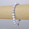 Howlite Bracelet (single) smooth beads, 8mm diameter + -, length 19-24cm + - (silver clasp)