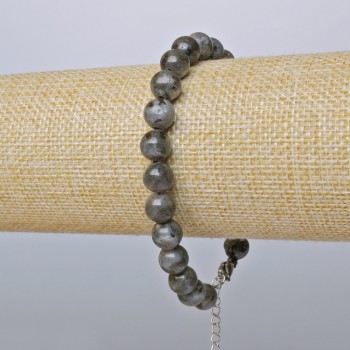 Bracelet Labradorite (polished) smooth bead, diameter 8mm + -, length 19×24cm + - (silver clasp)