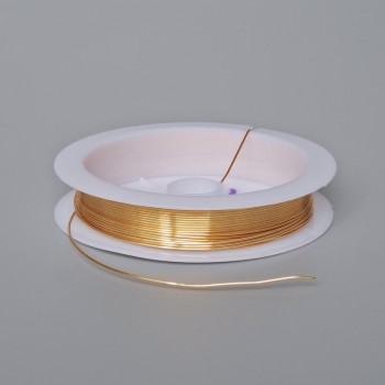 Beading Wire in Gold Color, Ø 0.6 mm Reel, Length 4.5 m