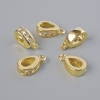 Sub-pendant with white rhinestones, golden metal tone, diameter 11×3 mm ± 1 pc