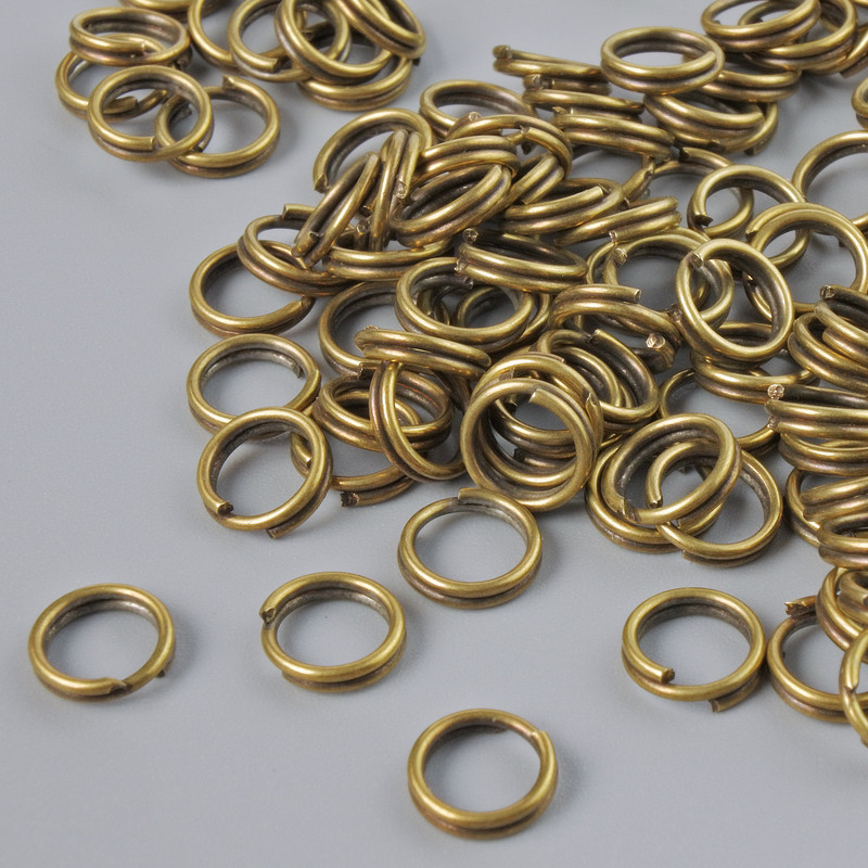 Split ring, 6mm diameter, 20 g pack, bronze color