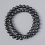 Shungite Beads (single) smooth ball, 8mm diameter, approx 39cm length on fishing line