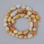 Beads of Fossilized Coral, natural faceted rondelle, diameter 8×10mm, length 41cm on cord