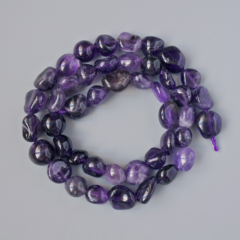 Amethyst Beads natural stone faceted 8×9 mm ±, length 40 cm ± on thread