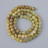 Grosular Beads (green Garnet) natural faceted cube gemstone, diameter 6mm±, length 38cm± on thread
