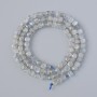 Labradorite Beads natural stone faceted cube, 4mm diameter±, 39cm length± on thread