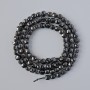 Black Tourmaline Beads, natural stone, faceted cube, diameter 4 mm±, length 40 cm± on thread