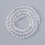 Beads Mountain Crystal natural stone faceted cube, diameter 4.5mm±, length 39cm± on thread