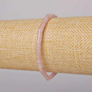 Bracelet Pink Quartz natural stone cut, diameter 4x2mm±, length 18cm± (stretch)