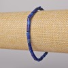 Lapis Lazuli natural stone bracelet, faceted, 4x4 mm, stretch length 18 cm