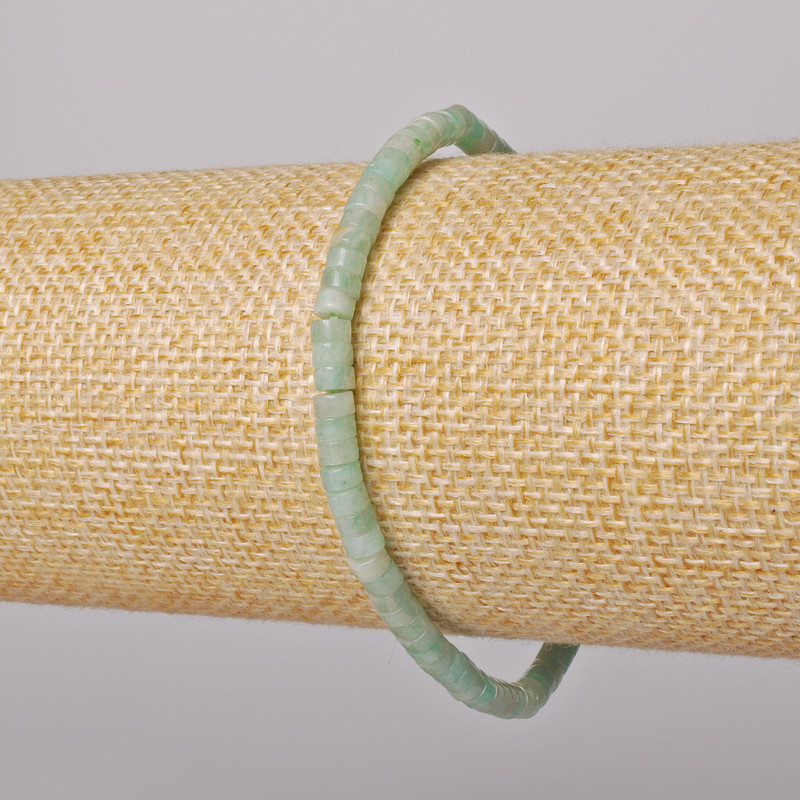Amazonite Bracelet natural stone rondelle, diameter 4x2mm+-, length 18cm+- (stretch)