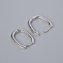 Congo Ear Hooks for Earrings, Silver-Colored Metal, 18x14x2 mm, pair
