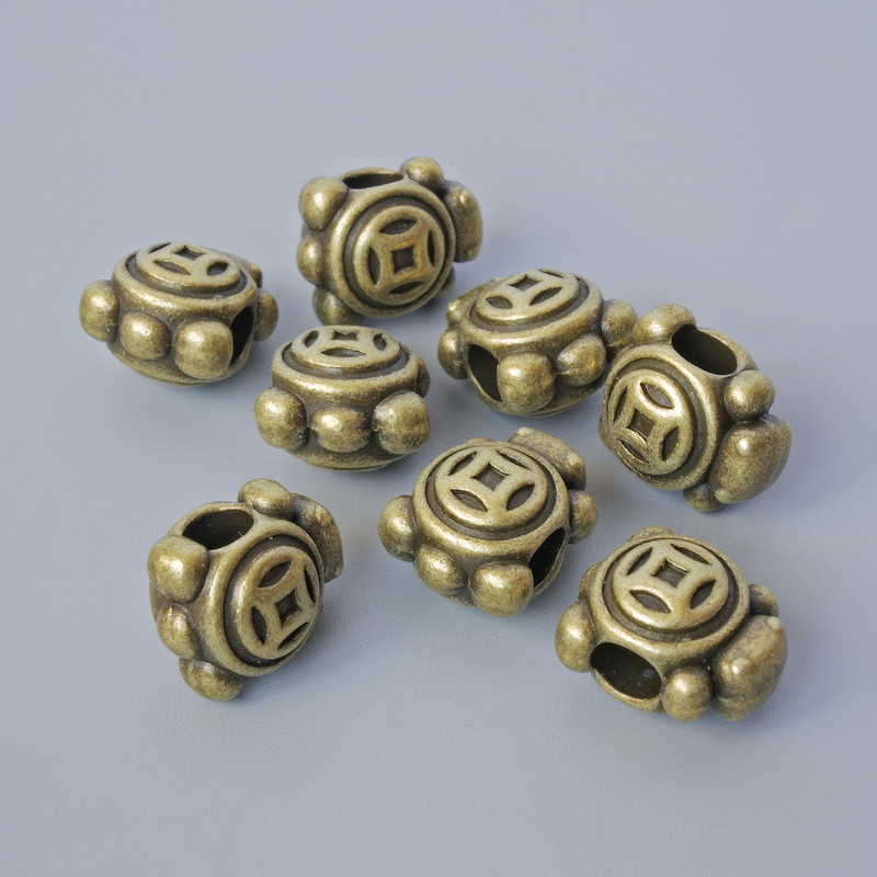 Bead Bail, 12×10×8 mm, hole diameter 3.8 mm, packaged 8 pcs, bronze metal color
