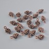 Pendant hardware "Pinecone", diameter 13×7mm, bore diameter 1.7mm, packaged 20 pcs±, copper metal color