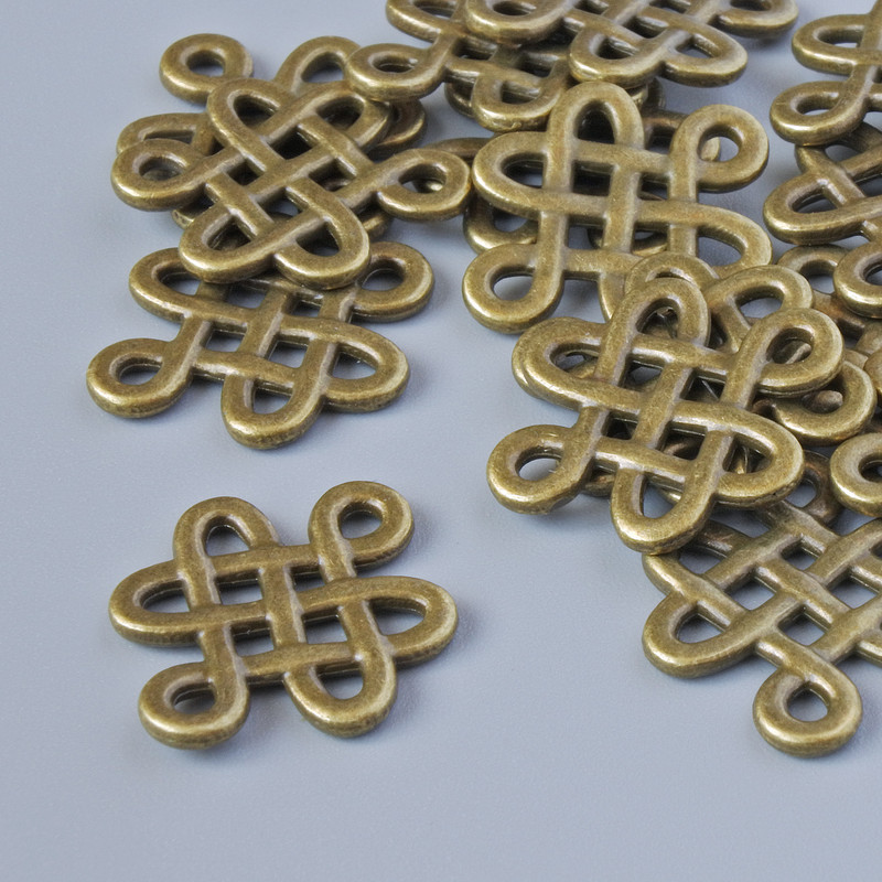 Pendant bail, 17x14mm diameter, hole diameter 1.6mm, packaged 18 pcs ±, bronze metal color