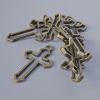 Pendant hardware "Cross", diameter 28.5×22 mm, hole diameter 3 mm, packaging 8 pcs±, bronze metal color