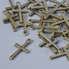 Pendant Jump Ring Cross, diameter 18×10 mm, hole diameter 1.3 mm, pack 30 pcs ±, bronze color of metal