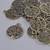 Pendant Fittings "Tree", diameter 20×16, 5mm, hole diameter 2mm, packaging 16 pcs ± bronze metal color