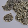 Pendant Fittings "Tree", diameter 20×16, 5mm, hole diameter 2mm, packaging 16 pcs ± bronze metal color