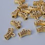 Gilt Bail Bail Stud, diameter 13.5x5mm, hole diameter 2mm, 2.7mm, length 9mm, packaged 19pcs ± 20g ± gold-tone metal