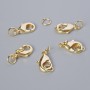 Carabiner Clasp, diameter 12×6 mm, gold-colored metal finish, 1 piece