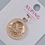 Pendant "Clock" Xuping with White Crystals, diameter 22×20mm ±, length 27.5mm ± 18K Gold Plating