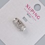 Xuping Bead with White Crystals, diameter 13.5×8 mm ± hole, diameter 3 mm ± rhodium plating