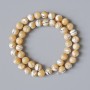Beads Mother-of-P pearl Beige natural smooth round bead, diameter 8.5 mm, length 39 cm ± nylon line
