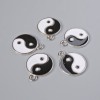 Pendant Fittings "Yin Yang", diameter 18mm, length 22mm, hole diameter 2.5 mm, packaged 5 pcs ±, silver-colored metal