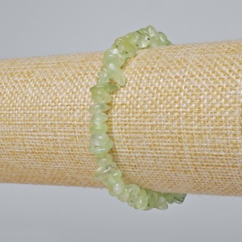 Bracelet Prehnite natural stone chip, diameter 6x3mm+, length 18cm+- (stretch)