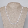 Necklace Aquamarine natural stone smooth bead, diameter 6mm+-, length 46-49cm+