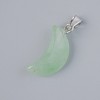 Pendant "Moon" Natural Jade Stone, diameter 17×10mm +-, length 25mm+-