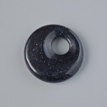 Donut Pendant (Bagel) Aventurine Night of Cairo (synthetic) stone, 18x5mm ±, hole diameter 5mm ±