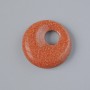Donut Pendant (Bagel) Aventurine Golden Sand (synthetic) stone, diameter 18x5mm+-, hole diameter 5mm+-