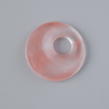 Donut (Ring) Pendant Tourmaline natural stone, diameter 18×5 mm ±, hole diameter 5 mm ±