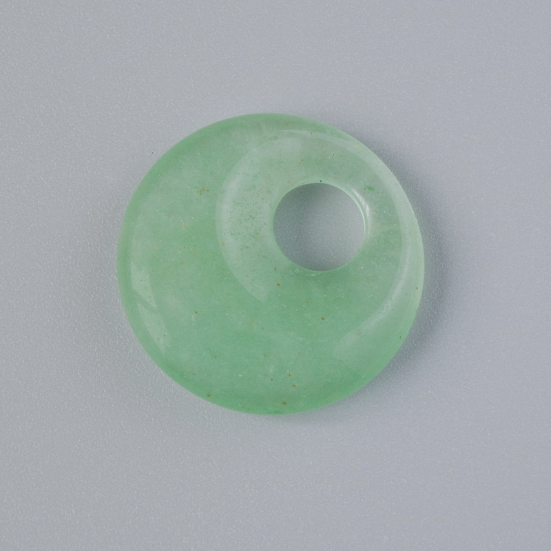 Pendant Donut (Bagel) Natural Jade, 18x5 mm ±, hole 5 mm ±
