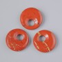 Donut Pendant (bagel) Red Jasper Natural Stone, 18x5mm ±, hole diameter 5mm ±