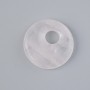 Donut Pendant (Bagel) Pink Quartz Natural Stone, 18x5mm±, hole diameter 5mm±