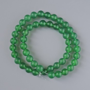 Chrysoprase Beads natural stone smooth ball, diameter 8mm±, length 38cm± on a fishing line