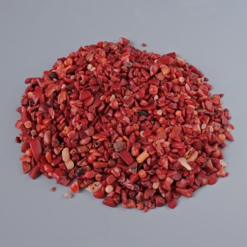 Coral Natural Stone Chip, No Hole, 5mm+ Packaging 100g