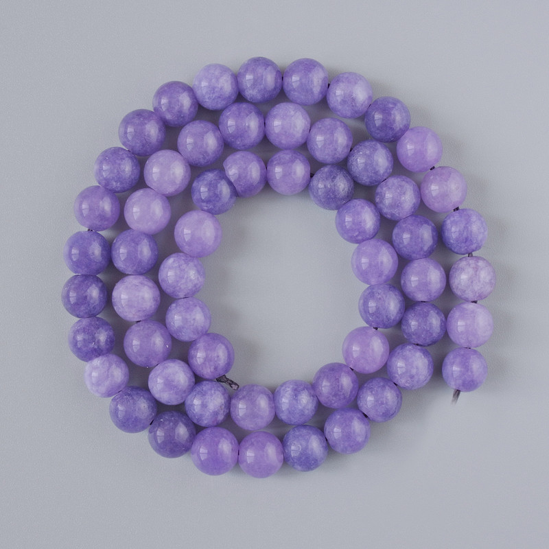 Lepidolite Beads (Pressed) Smooth Ball, diameter 6.5mm±, length 38cm± on a thread