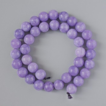 Lepidolite Beads (pressed) smooth sphere, diameter 10.5 mm ±, length 38 cm ± on thread