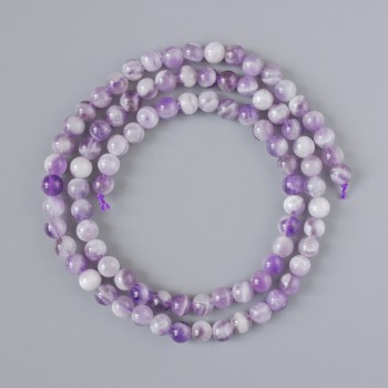 Amethyst Beads Chevron Natural Stone Smooth Bead, diameter 4mm±, length 38cm± on cord
