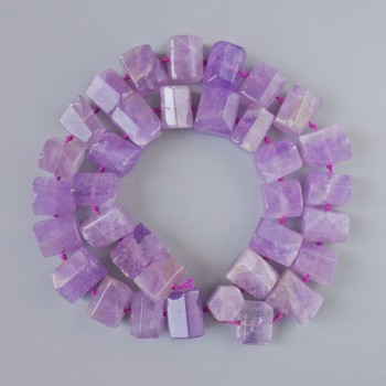 Amethyst Beads natural gemstone faceted, diameter 13x10mm±, length 42cm± on thread
