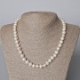 Necklace of River Pearls with Relief, diameter 8×7.5 mm, 5 mm±, length 45–46 cm±
